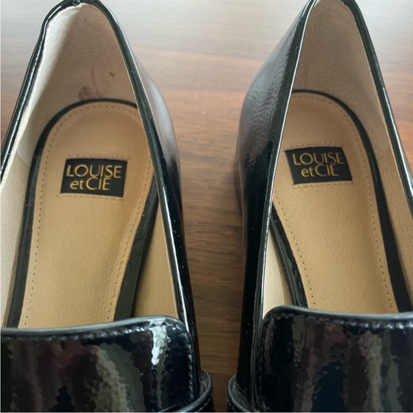 LOUISE et CIE Black Patent Loafer Shoes Size 6.5M/37 - Picture 6 of 8